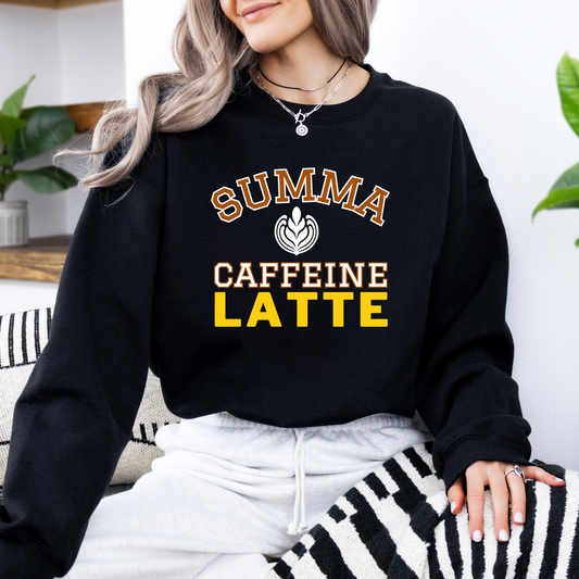 Caffeine Latte Sweatshirt Student-Alumni Sweatshirt