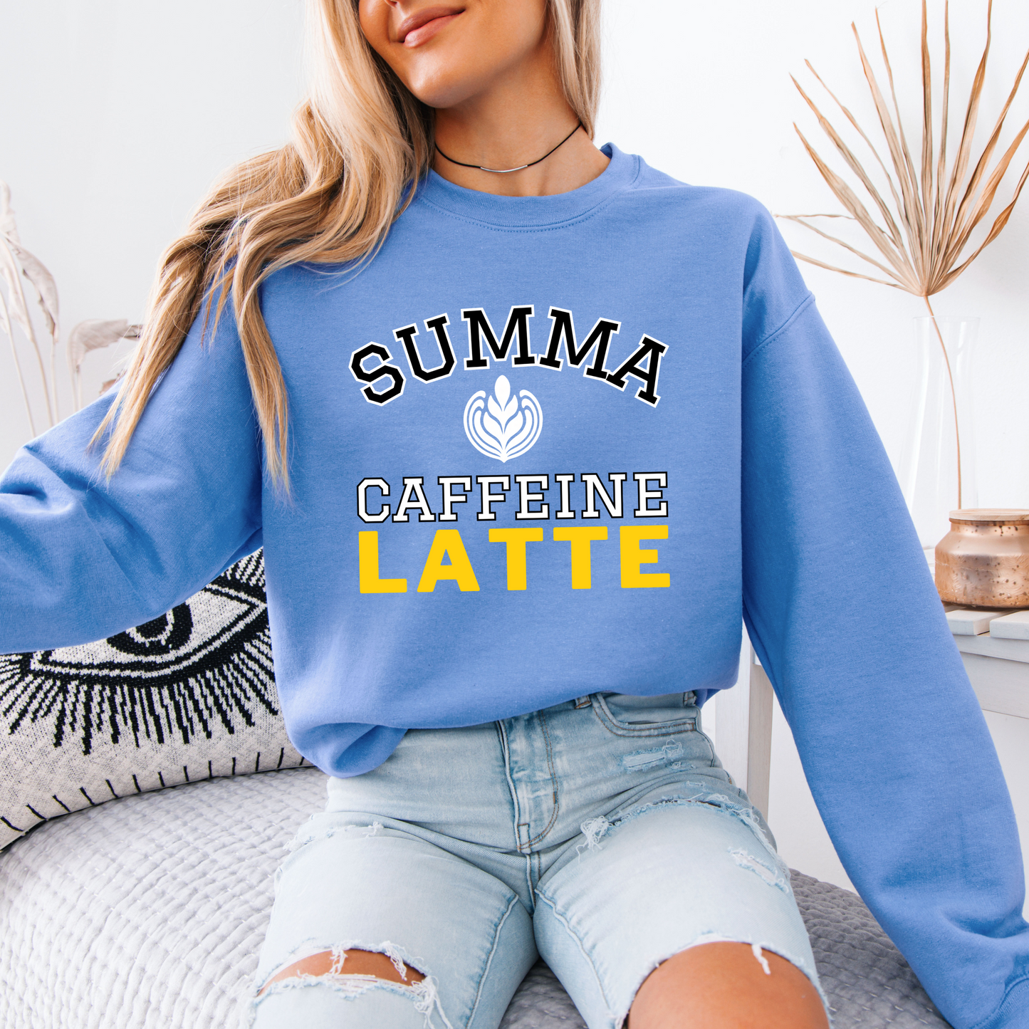 Caffeine Latte Sweatshirt Student-Alumni Sweatshirt
