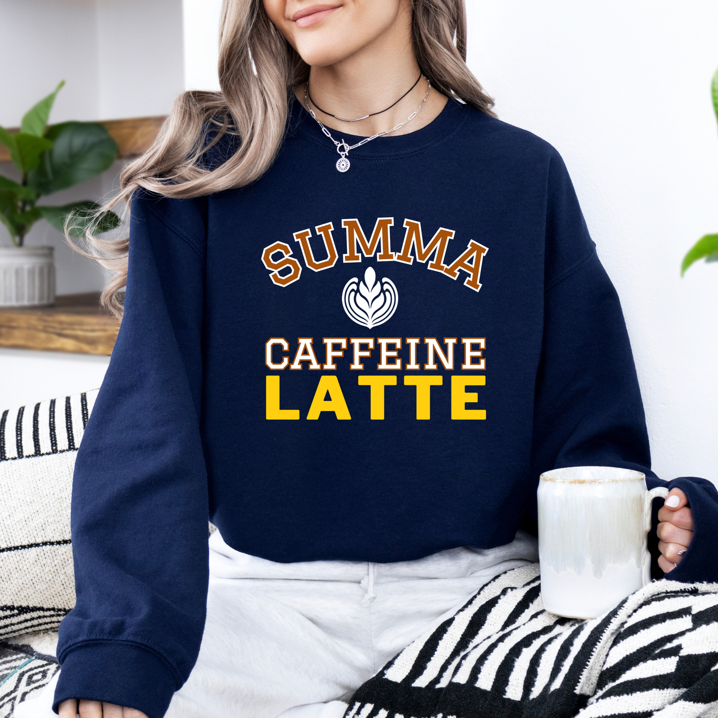 Caffeine Latte Sweatshirt Student-Alumni Sweatshirt