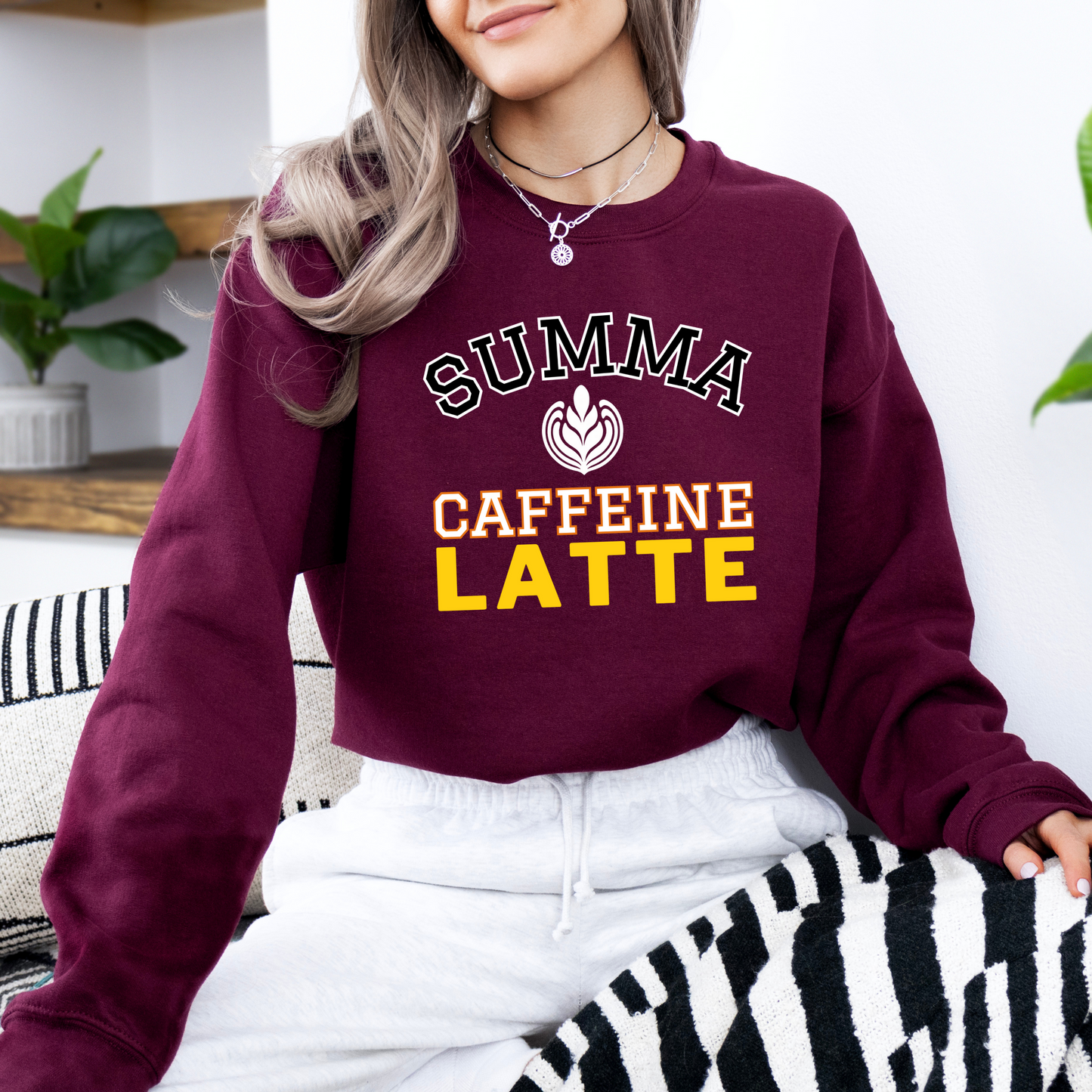 Caffeine Latte Sweatshirt Student-Alumni Sweatshirt