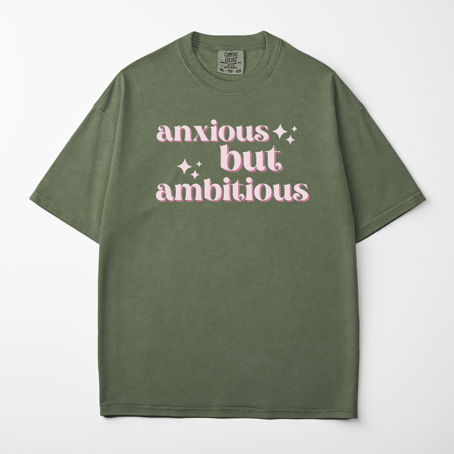 Anxious But Ambitious Retro Mental Health Humor Tee